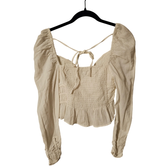 Free People Chloe Puff Smocked Top, M - Picture 4 of 13